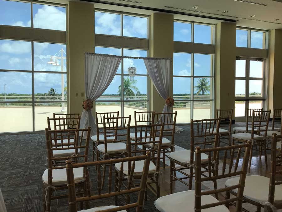 Indoor ceremony arch in hotel